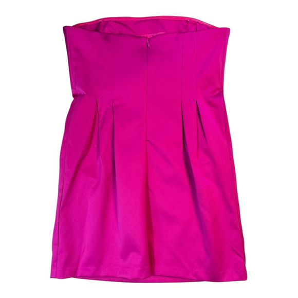 SAM EDELMAN Strapless Structured Mini Dress Fuchsia Hot Pink Size 10 - Picture 4 of 9